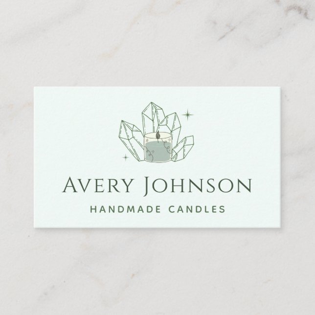 Carte De Visite Bougies artisanales Crystal Gemstone Social Media  (Devant)