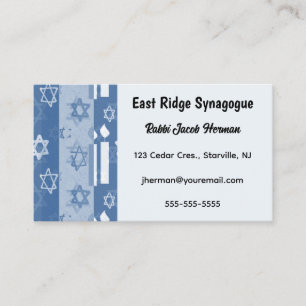 Carte De Visite Bougies étoile de David modifiables Rabbi juif