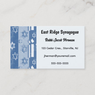 Carte De Visite Bougies étoile de David modifiables Rabbi juif