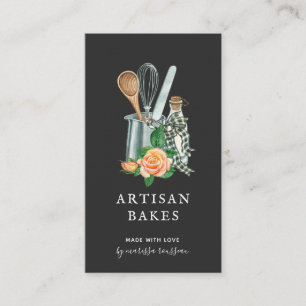 Carte De Visite Boulangerie à Cuisine d'aquarelle Baker Boulangeri