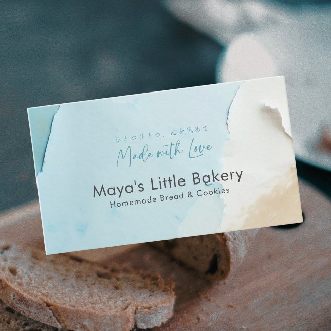 Carte De Visite Boulangerie Abstraite Océan Bleu (Créateur téléchargé)