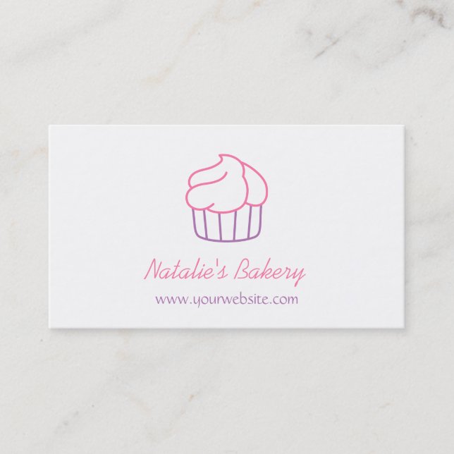 Carte De Visite Boulangerie artisanale de gâteaux simples Doodle (Devant)