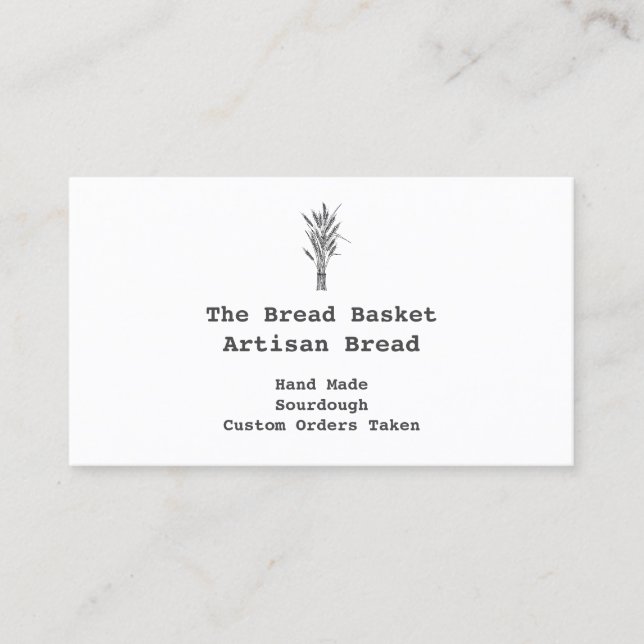 Carte De Visite Boulangerie artisanale rustique | Gerbe de blé  (Devant)