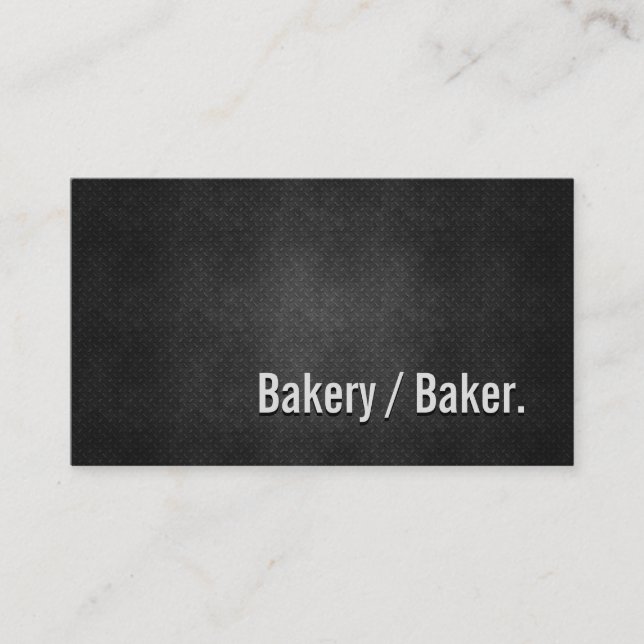 Carte De Visite Boulangerie / Baker Cool Métal Noir Simplicité (Devant)