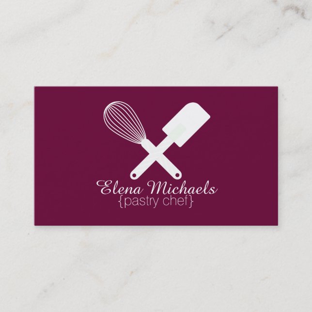Carte De Visite Boulangerie blanche et violet (Devant)