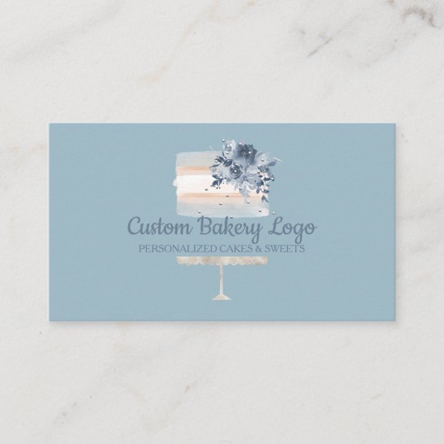 Carte De Visite Boulangerie Blue Cake Party (Devant)