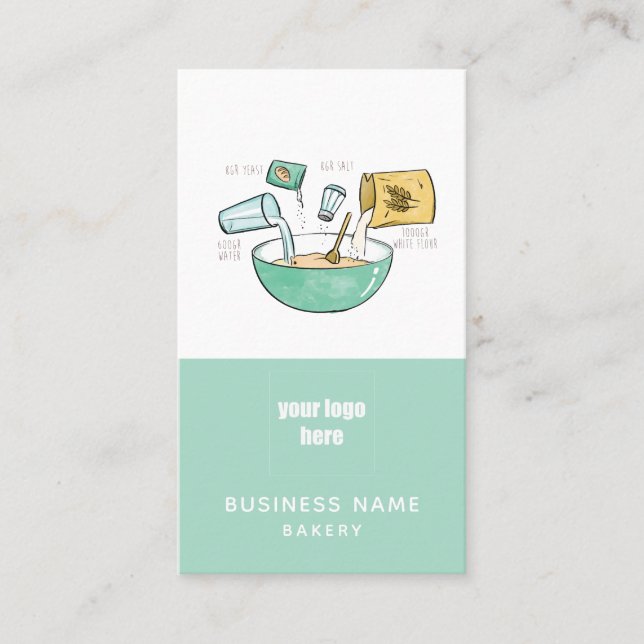 Carte De Visite Boulangerie Business Pread Recette illustration Lo (Devant)