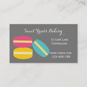 Carte De Visite Boulangerie cake mignonne macaron à la française