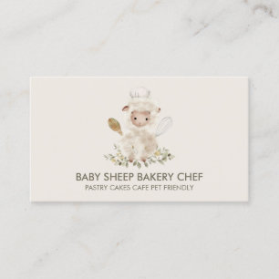 Carte De Visite Boulangerie chef mouton beige