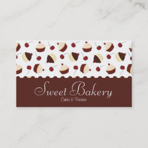Carte De Visite Boulangerie Chocolate Cherry Cupcake