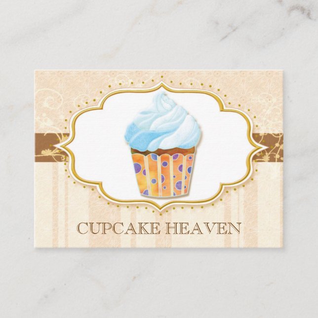 Carte De Visite Boulangerie classique Cupcake Beige (Devant)