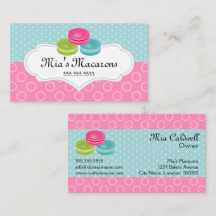 Carte De Visite Boulangerie colorée de Macarons