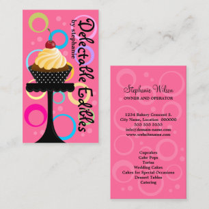Carte De Visite Boulangerie colorée de petit gâteau