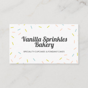 Carte De Visite Boulangerie colorée Pastel Cupcake Sprinkles
