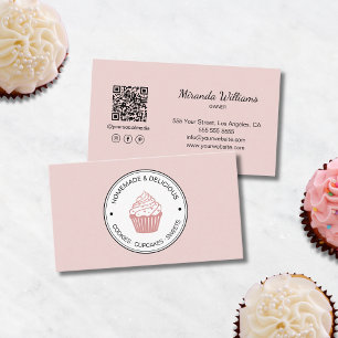 Carte De Visite Boulangerie Créez votre propre logo QR Rose