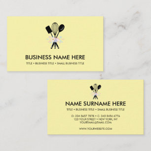 Carte De Visite Boulangerie Cuisine Pâtisserie Pizzeria jaune