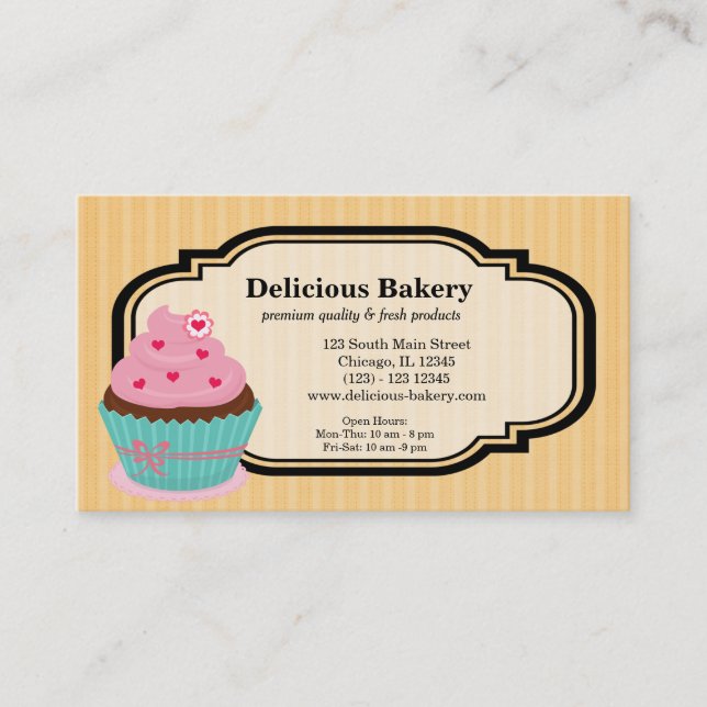Carte De Visite Boulangerie Cupcake (Devant)