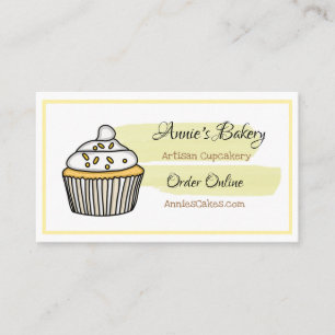 Carte De Visite Boulangerie   Cupcake à la vanille jaune