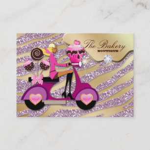 Carte De Visite Boulangerie Cupcake Cake Pops Parties scintillant 
