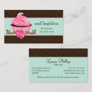 Carte De Visite Boulangerie Cupcake Couture Rose Menthe
