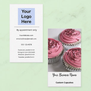 Carte De Visite Boulangerie Cupcake Élégante Photo Logo Personnali