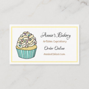 Carte De Visite Boulangerie Cupcake Jaune