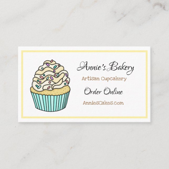 Carte De Visite Boulangerie | Cupcake Jaune (Devant)