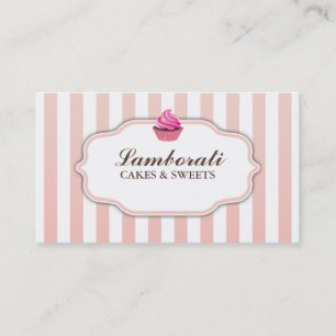 Carte De Visite Boulangerie Cupcake Rose Cute Élégante Moderne