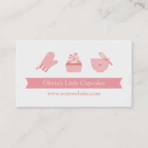 Carte De Visite Boulangerie Cupcake Rose Élégante