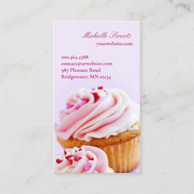 Carte de visite boulangerie Cupcakes (Devant)