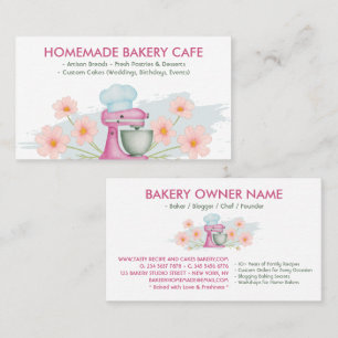 Carte De Visite Boulangerie d'aquarelle violet Logo Floral