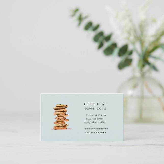 Carte De Visite Boulangerie de biscuits aux pépites de chocolat Bl (Debout devant)