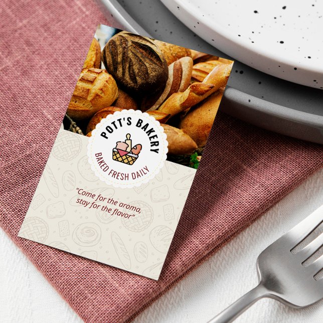 Carte De Visite Boulangerie de boulangerie | Pain quotidien cuit (Créateur téléchargé)