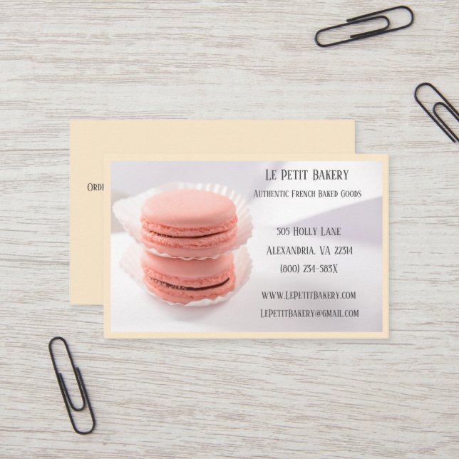Carte De Visite Boulangerie de champagne Baker Pâtisserie Chef Pin (Devant/Arrière en situation)