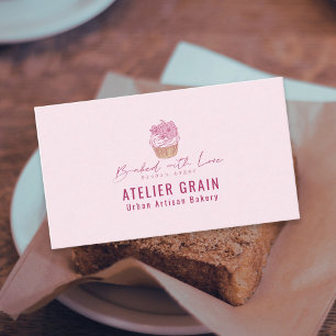 Carte De Visite Boulangerie de Cupcake Élégant Petite Entreprise