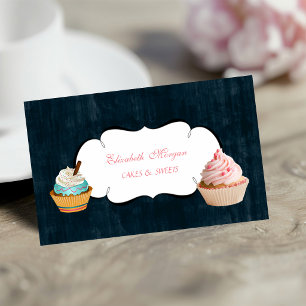 Carte De Visite Boulangerie de Cupcake Mignonne Moderne