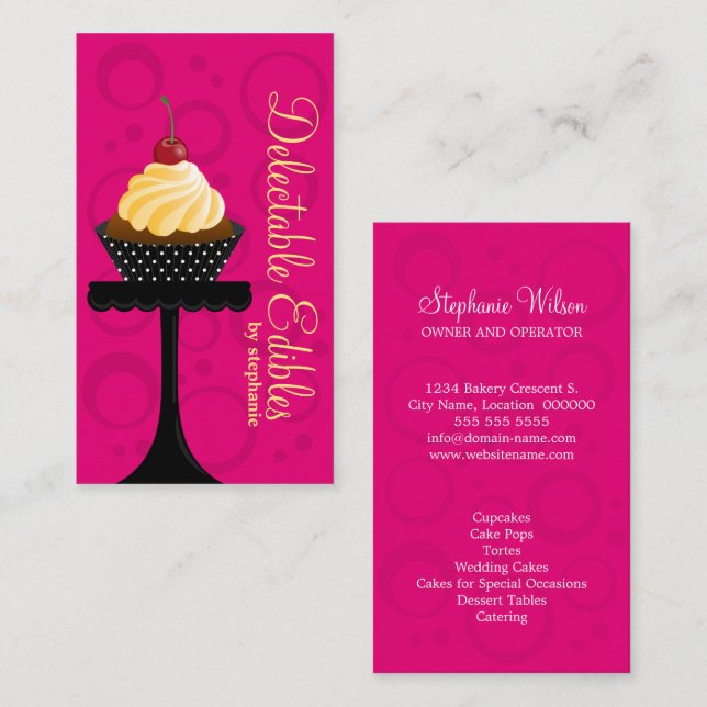 Carte De Visite Boulangerie de Cupcakes (Devant / Derrière)