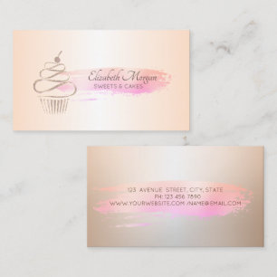 Carte De Visite Boulangerie de Cupcakes au Pinceau Professionnel