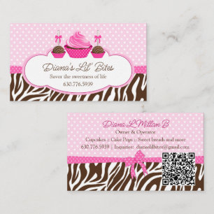 Carte De Visite Boulangerie de Cupcakes sur mesure et de Cake Pops