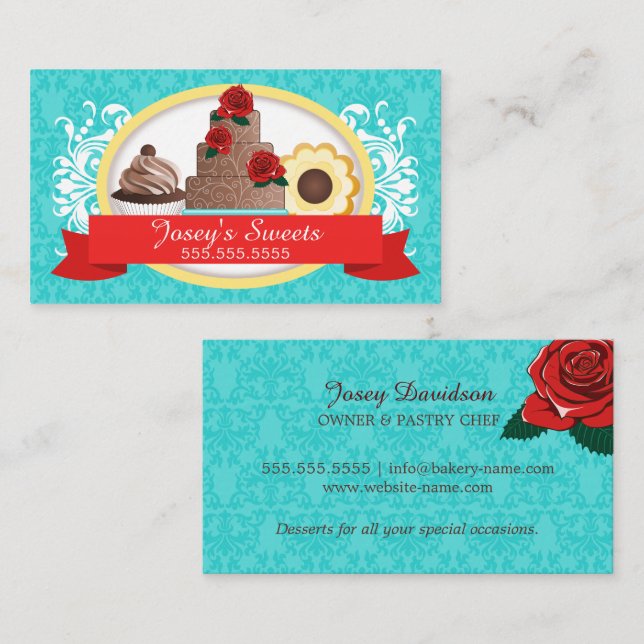 Carte De Visite Boulangerie de desserts sur mesure (Devant / Derrière)