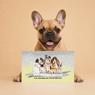 Carte De Visite Boulangerie de friandises pour chien jaune Faits m