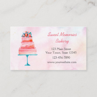 Carte De Visite Boulangerie de gâteau de mariage