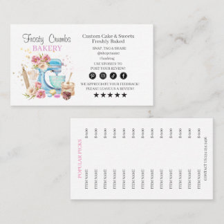 Carte De Visite Boulangerie de gâteau de mélange d'aquarelle