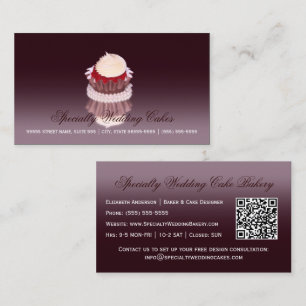 Carte De Visite Boulangerie de gâteaux de mariage élégants et spéc