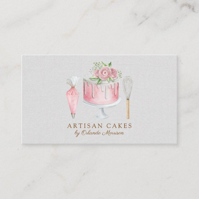 Carte De Visite Boulangerie de Gâteaux Élégants (Devant)