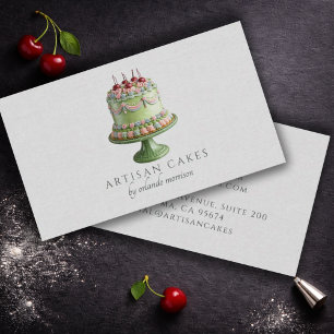 Carte De Visite Boulangerie de Gâteaux Élégants