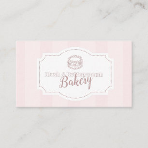 Carte De Visite Boulangerie de gâteaux rose Pastel personnalisée