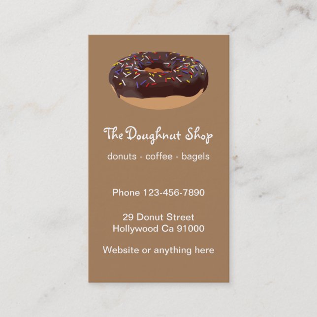 Carte De Visite Boulangerie De Magasin De Doughnut Et De Bagel (Devant)