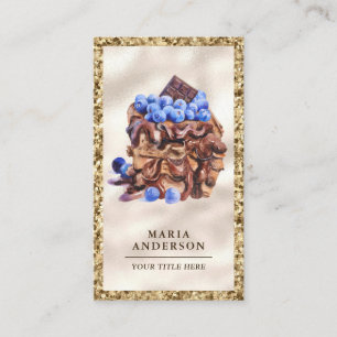 Carte De Visite Boulangerie de pâtisserie au gâteau au bleuet au c