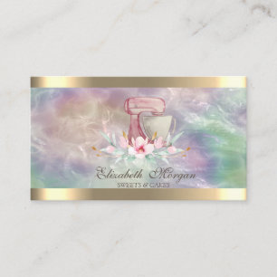 Carte De Visite Boulangerie de perles holographique Mixer Flower G